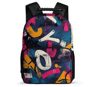 TPISLI Sac à Dos Graffiti Enfants 8-12 Ans Sac d'École Colourful pour Filles Garçons CE2 CM1 Daypack, Poches Latérales Léger Durable Cadeau Anniversaire