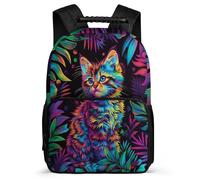 TPISLI Sac à Dos Illustration Chat pour Enfants 8-12 Ans, Cartable Design Animal Chaton Sac d'École Enfants, School Bag, Dos Rembourré, Poignée Solide, Loisirs Sorties