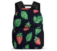 TPISLI Sac à Dos Illustration Fraise pour Fille Garçon 7-11 Ans, Cartable Design Fruit Enfants École Primaire, Bookbag, Tissu 1680D, Détails en Feutre, Rentrée Voyage