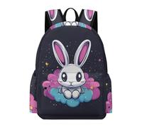 TPISLI Sac à Dos Imprimé Lapin Garçon Fille 7-10 Ans Cartable Animal Lapin CP CE1 Sac d'École Léger Durable pour École Voyage Loisirs, Backpack Usage Quotidien et Sorties Promenade