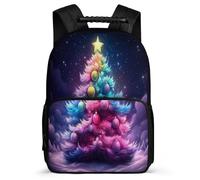 TPISLI Sac à Dos Imprimé Noël Arbres pour Garçons 7-12 Ans, Cartable Thème Noël Enfants École Primaire, Backpack, Léger Durable, Poches Latérales, Voyage Quotidien