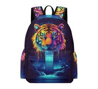 TPISLI Sac à Dos Imprimé Tigre pour Filles et Garçons 10 Ans Cartable Scolaire Motif Animal Primaire Sac d'École Léger Durable pour Cours Voyage Loisirs, Backpack Usage Quotidien et Sorties