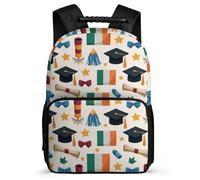 TPISLI Sac à Dos Irish Drapeau pour Garçon Fille 8-12 Ans Sac Collège Remise de Diplôme Thème Cours Primaire Daypack, Poignée Solide Dos Rembourré Cadeau Anniversaire