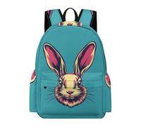 TPISLI Sac à Dos Lapin Garçon Fille 13-15 Ans Cartable Design Animal Lapin Collège Durable Imperméable pour Ordinateur Portable 13,3 Pouces École et Usage Quotidien Rentrée Scolaire