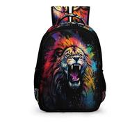 TPISLI Sac À Dos Lion Enfant, Léger CArtable Animal Lion Garçons Maternelle 4-6 Ans Imperméable Mignon Sac À Dos Garçons Préscolaire Voyage