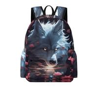 TPISLI Sac À Dos Loup, Enfants Sac D'école Primaire Étudiants Cartables Scolaires Impression De Animal Loup Sacs Léger Élèves Cadeaux De Rentrée Ccolaire 5-12 Ans