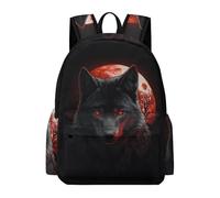 TPISLI Sac à Dos Loup Pleine Lune Garçon 7 Ans Sac d'École Loups Lune Élèves 9-13 Ans Cartable Durable À la Mode, Promenade Randonnée Sorties Loisirs