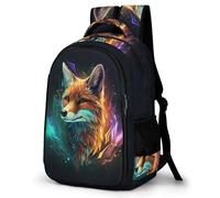 TPISLI Sac À Dos Marbre Couleuré Renard Spacieux Avec Beaucoup De Place Pour Les Adolescentes Et Garçons Animal Sac D’école Léger Pour Les Enfants