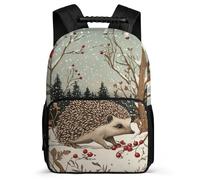 TPISLI Sac à Dos Mignon Animal Hérisson Cours Primaire pour Filles Garçons, Cartable Thème Hiver Sac Scolaire Enfants, Daypack, Dos Rembourré, Poignée Solide, Loisirs Sorties