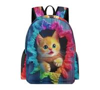 TPISLI Sac à Dos Mignon Chat Garçon Fille 13-15 Ans Cartable Animal Chaton Collège Durable Imperméable pour Ordinateur Portable 13,3 Pouces École et Usage Quotidien Rentrée Scolaire