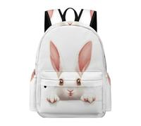 TPISLI Sac à Dos Mignon Lapin Garçon Fille 8-13 Ans Cartable Animal Lapin CE2 CM1 Imperméable Durable pour Ordinateur Portable 14 Pouces Cours Voyage et Loisirs Usage Quotidien