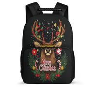 TPISLI Sac à Dos Motif Cool Cerf Cours Primaire pour Filles Garçons, Cartable Thème Noël Sac Scolaire Enfants, Daypack, Dos Rembourré, Poignée Solide, Loisirs Sorties