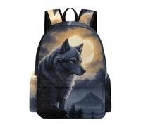 TPISLI Sac À Dos Motif de Loup Enfant - Garçons Filles Cartable Motif de Loup École Primaire Étudiant Sac À Dos De Animal Loup Pour Adolescent Quotidienne À L'extérieur/7-12 Ans
