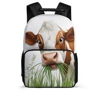 TPISLI Sac à Dos Motif Drôle Vache pour Filles Garçons 7-12 Ans, Cartable Animal Bovin Sac d'École Enfants, Daypack, Promenade Randonnée, Usage Quotidien, Cadeau