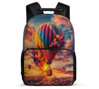 TPISLI Sac à Dos Motif Montgolfière Air Ballon Ce2 Cm1 pour Garçons Filles, Cartable Coloré Sac Scolaire Enfants, School Bag, Promenade Randonnée, Usage Quotidien, Cadeau