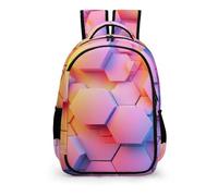 TPISLI Sac À Dos Nid d'abeille Hexagone Enfant, Léger CArtable Abstrait Créatif Garçons Maternelle 4-6 Ans Imperméable Mignon Sac À Dos Garçons Préscolaire Voyage