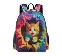 TPISLI Sac À Dos Pour Fille 3D Chat Design, Voituretable Animal Chaton Imprimé Pour Garçons Primaire De CE1 À CM2, Sac D'école Léger Et Décontracté Idéal L'école Ou Les Voyages