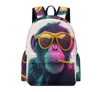 TPISLI Sac À Dos Pour Filles 7-12 Ans, Voituretable Drôle Orang-outan Imprimé Fille Respirant Et Confortable Du CE1 À La 6ème, Sac D'école Animal Primaire College Tendance