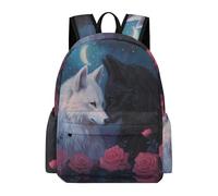 TPISLI Sac à Dos pour Garçons et Filles Design Loup 9-11 Ans Cartable Imprimé Animal Loup CP CE1 Grand Format Durable pour Cours Randonnée Voyage et Usage Quotidien Rentrée Scolaire