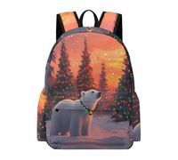 TPISLI Sac à Dos pour Garçons et Filles Motif Ours Polaire 11-15 Ans Cartable Neige Scène Collège Léger Durable À la Mode pour École Promenade Voyage et Loisirs Usage Quotidien