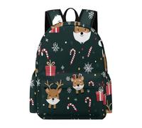 TPISLI Sac à Dos pour Garçons et Filles Père Noël 10-12 Ans Cartable Noël CM2 Léger Durable À la Mode pour École Promenade Voyage Loisirs Usage Quotidien Rentrée Scolaire