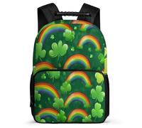 TPISLI Sac à Dos Rainbows École Primaire pour Filles Garçons Sac à Dos Clover Feuilles 6-11 Ans Bookbag, Poignée Solide Détails en Feutre Loisirs Sorties