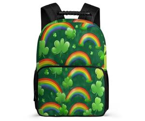 TPISLI Sac à Dos Rainbows École Primaire pour Filles Garçons Sac à Dos Clover Feuilles 6-11 Ans Bookbag, Poignée Solide Détails en Feutre Loisirs Sorties