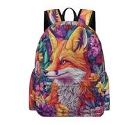 TPISLI Sac à Dos Renard Garçon Fille 8-13 Ans Cartable Animal Renard CE2 CM1 Imperméable Durable pour Ordinateur Portable 14 Pouces Cours Voyage et Loisirs Usage Quotidien