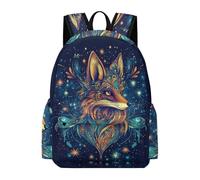 TPISLI Sac à Dos Renard Illustration Élève Garçon CM1 Sac d'École Animal Renard Élève Fille 10 Ans Cartable Scolaire Ordinateur Portable Léger Imperméable pour Promenade École et Loisirs, School Bag