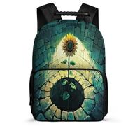 TPISLI Sac à Dos Tournesol Imprimé pour Garçons Filles 7-12 Ans Sac à Dos Plante Design Cours Primaire Daypack, Léger Durable Détails en Feutre Rentrée Scolaire