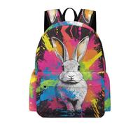 TPISLI Sac Collège Coloré Lapin Filles Cartable Animal Lapin Garçons 13 Ans Collège Sac d'École Imperméable Grand pour Cours École et Cadeau d'Anniversaire Usage Quotidien Loisirs