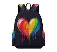 TPISLI Sac Collège Cœur Design Adolescent Garçon Sac à Dos Multicolore Adolescente Fille 15 Ans Collège Cartable Imperméable Grand pour École Voyage Loisirs et Cours Usage Quotidien