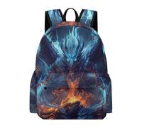 TPISLI Sac Collège Imprimé Maléfique Dragon pour Garçon et Fille 11-15 Ans Cartable Dragon CE1 CE2 CM1 Sac à Dos Durable À la Mode pour Cours Sorties Loisirs, School Bag Usage Quotidien et Sorties