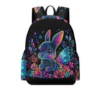 TPISLI Sac Collège Lapin pour Garçon et Fille 8-11 Ans Cartable Animal Lapin Primaire Sac à Dos Grand Format Durable pour Cours Sorties Loisirs, Backpack Usage Quotidien et Sorties