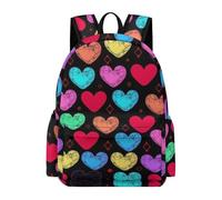 TPISLI Sac Cœur Multicolore Adolescents 10-15 Ans Sac Scolaire Cœur Ado Collège 11-15 Ans Backpack Durable Imperméable, Rentrée Scolaire Sorties École Voyage