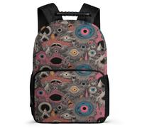 TPISLI Sac d'École Abstrait Œil Art pour Garçon Fille 6-11 Ans, Sac à Dos Coloré Cartable Scolaire, Backpack, Tissu 1680D, Détails en Feutre, Rentrée Voyage