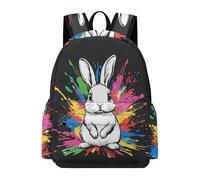 TPISLI Sac d'École Animal Lapin Garçon Fille 12 Ans Sac à Dos Design Lapin Élèves Primaire Cartable Durable Grand Format pour Cours Sorties Loisirs, School Backpack Rentrée Scolaire et Cadeau