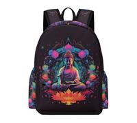 TPISLI Sac d'École Bouddha Lotus Élève Garçon Cartable Bouddhisme Élève Fille 8-12 Ans CE2 CM1 Sac Scolaire Imperméable Grand pour Cours Voyage et Usage Quotidien Loisirs Cadeau de Rentrée