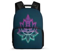 TPISLI Sac d'École Buddha Lotus Enfants 6-10 Ans Cartable Buddhism pour Filles Garçons CP CE1 School Bag, Tissu 1680D Léger Durable Rentrée Scolaire