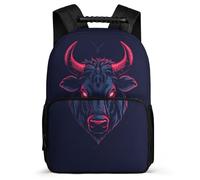 TPISLI Sac d'École Bull Bison pour Garçons Filles 7-11 Ans Sac d'École Vache Bull Cours Primaire School Bag, Tissu 1680D Poignée Solide Rentrée Scolaire