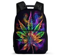 TPISLI Sac d'École Canna euilles pour Élèves Cours Primaire Sac d'École Plante Imprimé 6-11 Ans School Bag, Détails en Feutre Dos Rembourré Voyage Quotidien