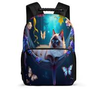TPISLI Sac d'École Chat Enfants 7-11 Ans Cartable Chaton pour Garçon Fille CE2 CM1 Backpack, Détails en Feutre Poches Latérales Voyage Quotidien