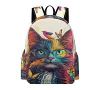 TPISLI Sac d'École Chat Fille Garçon 9-13 Ans Cartable Animal Chaton CP CE1 Sac à Dos Imperméable Grand Format pour École Voyage Promenade, Backpack Usage Quotidien et Sorties