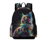 TPISLI Sac d'École Chat Garçon Fille 12 Ans Sac à Dos Animal Chaton Élèves Primaire Cartable Durable Grand Format pour Cours Sorties Loisirs, School Backpack Rentrée Scolaire et Cadeau