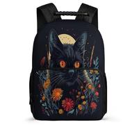 TPISLI Sac d'École Chaton Design Enfants 5-10 Ans Sac d'École Animal Chat Imprimé pour Filles Cours Primaire Backpack, Détails en Feutre Poches Latérales Loisirs Sorties