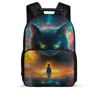 TPISLI Sac d'École Chaton Motif pour Garçons Filles 6-11 Ans Sac d'École Animal Chat École Primaire School Bag, Tissu 1680D Dos Rembourré Cadeau Anniversaire