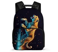 TPISLI Sac d'École Cheetah Enfants 7-11 Ans Cartable Animal Léopard pour Filles Garçons CE2 CM1 Daypack, Léger Durable Dos Rembourré Cadeau Anniversaire
