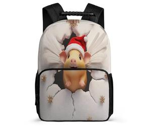 TPISLI Sac d'École Cochon d'Inde Cochon 3D pour Garçons 7-12 Ans, Sac à Dos Mignon Néerlandais Cartable Scolaire, Backpack, Tissu 1680D, Détails en Feutre, Rentrée Voyage