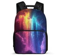 TPISLI Sac d'École Coloré Étoilé Ciel pour Élèves 6-11 Ans, Sac à Dos Arc-en-ciel Cartable Scolaire, Daypack, Tissu 1680D, Détails en Feutre, Rentrée Voyage