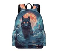 TPISLI Sac d'École Cool Loups Garçons et Filles 8-12 Ans Sac à Dos Design Animal Loup CE2 CM1 Léger Durable À la Mode pour École Promenade Voyage Loisirs Usage Quotidien Rentrée Scolaire